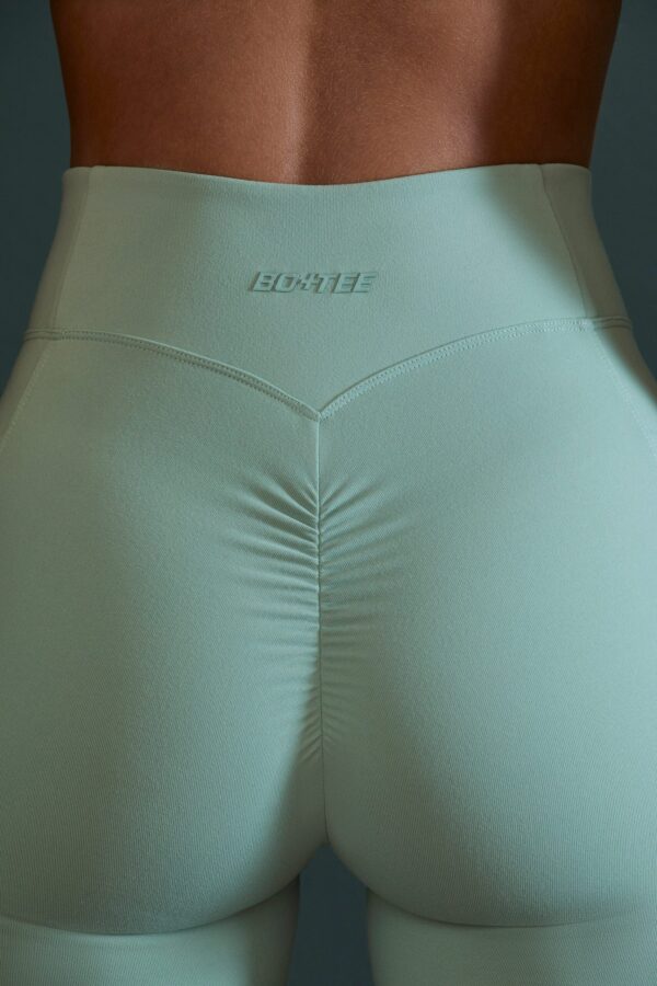 High Waist Wrap Over Leggings in Sage - Image 4