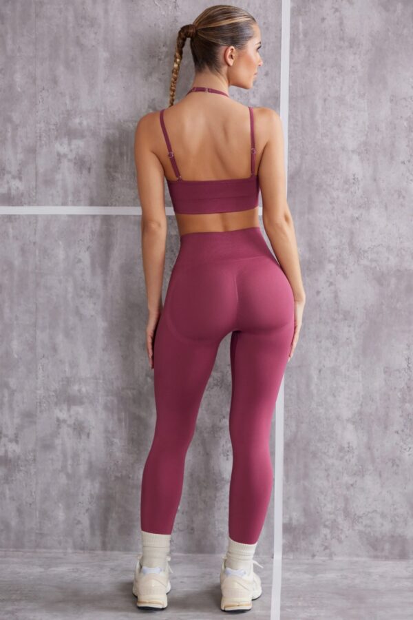 High Waist Seamless Leggings in Dark Rose - Image 2