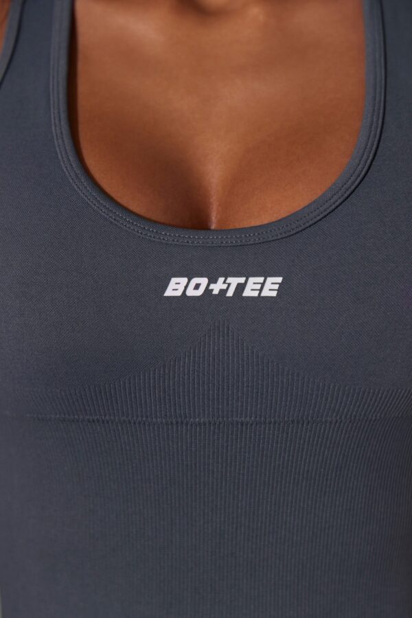 Full Length Cut Out Back Unitard in Grey - Image 4