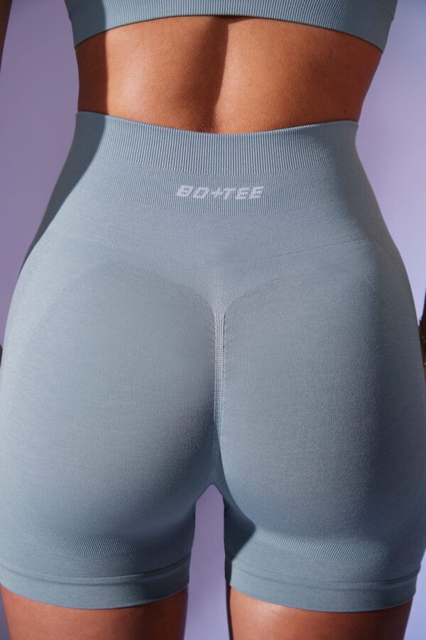 High Waist Define Luxe Mini Shorts in Denim Blue - Image 4