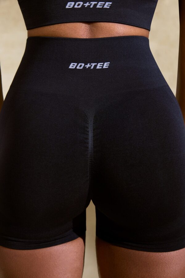 High Waist Define Luxe Mini Shorts in Black - Image 4