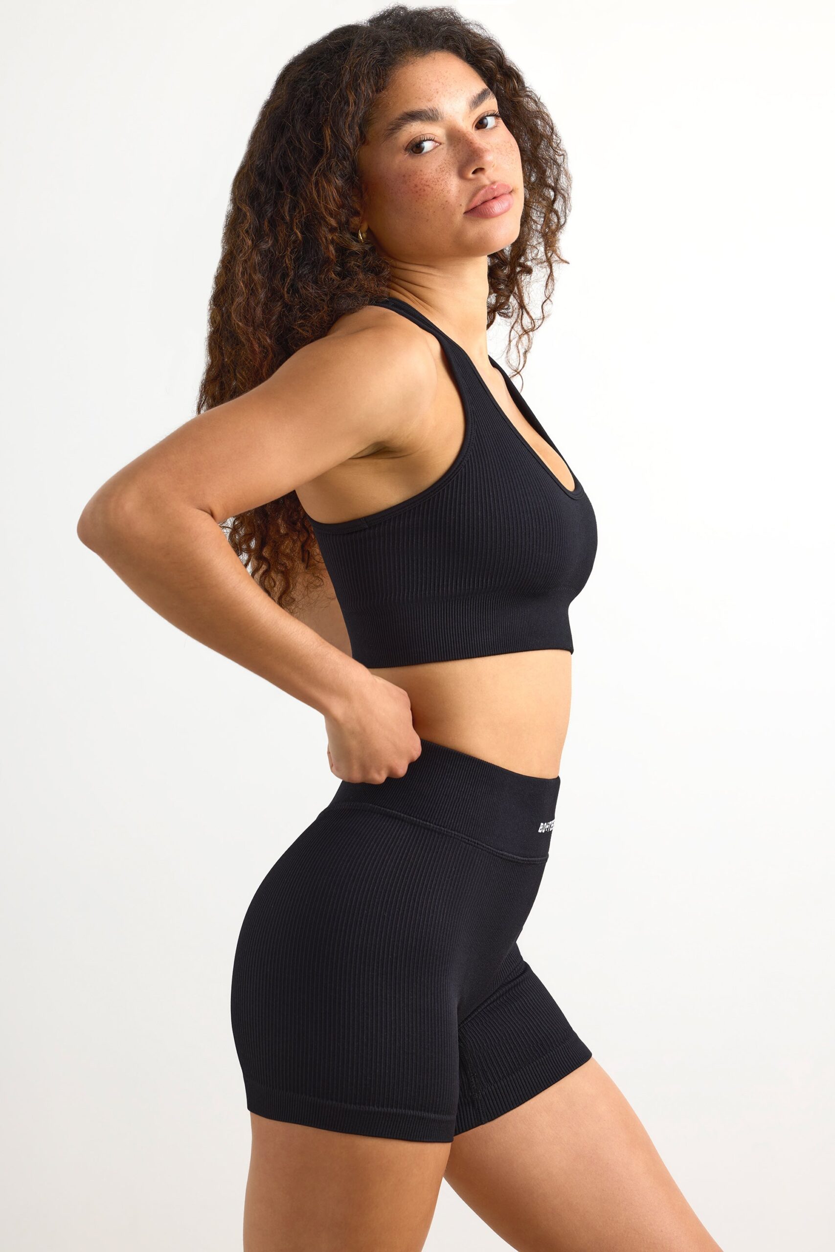 FlexiRib Mini Shorts in Black - Image 3
