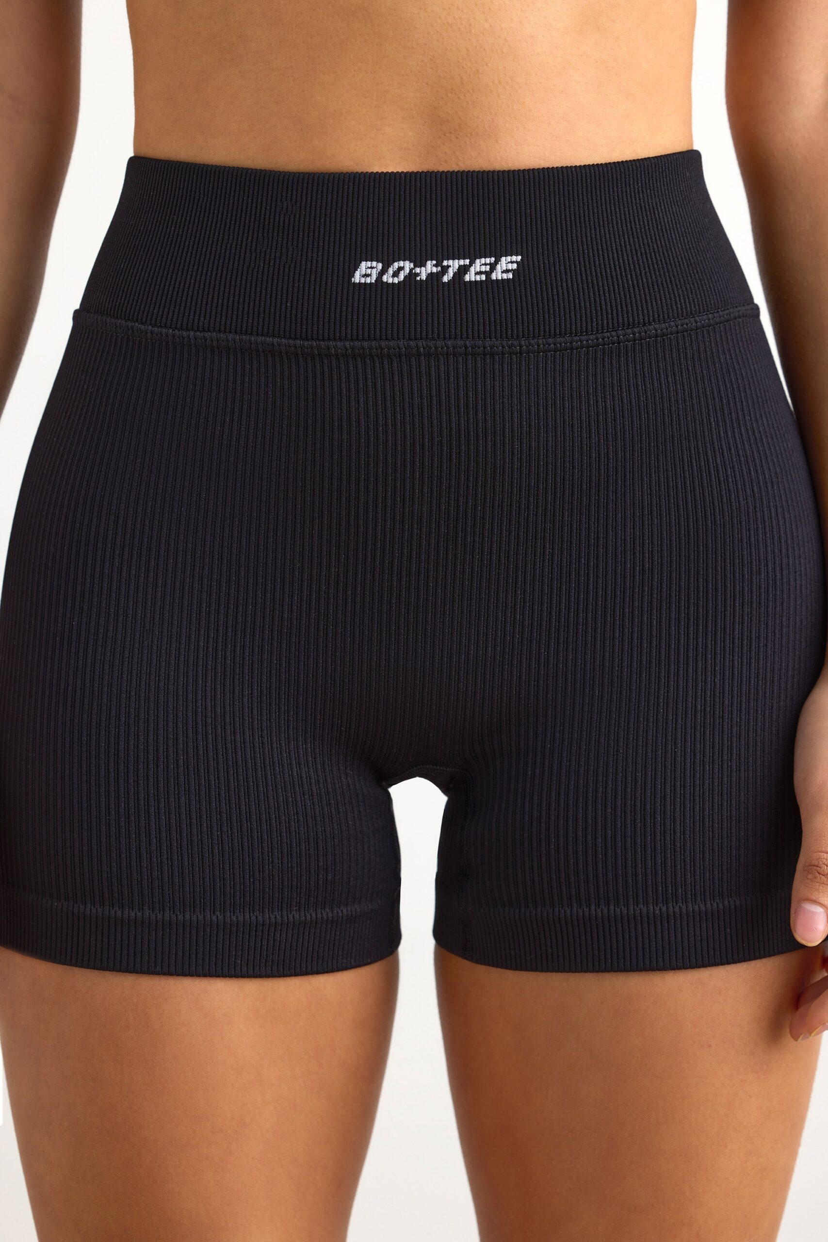 FlexiRib Mini Shorts in Black - Image 4