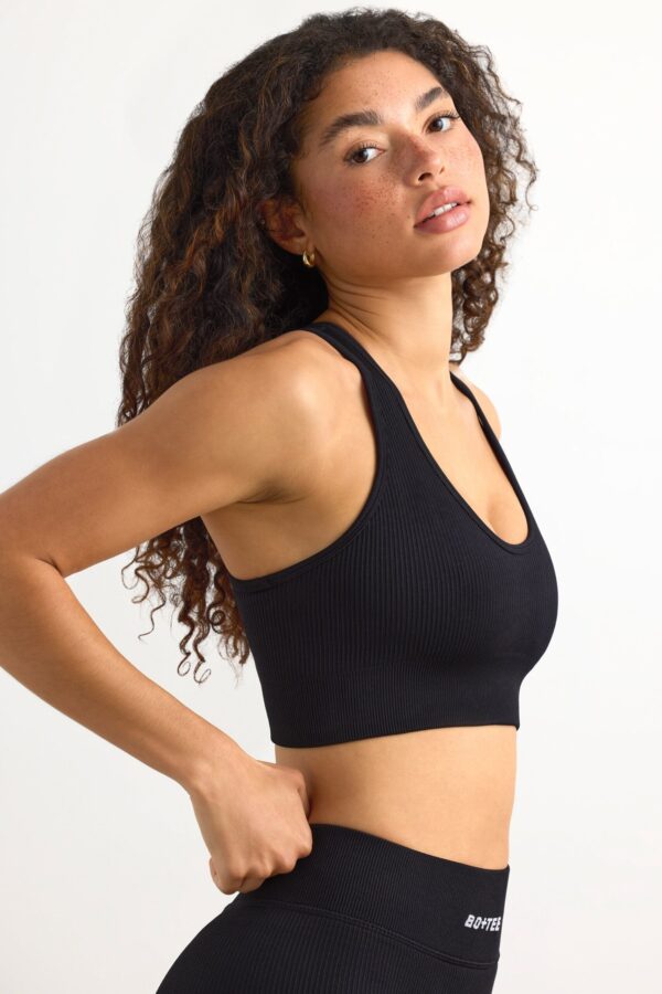 FlexiRib Racerback Sports Bra in Black - Image 3