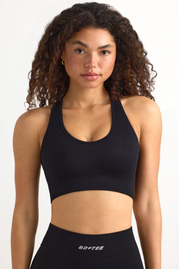 FlexiRib Racerback Sports Bra in Black - Image 7