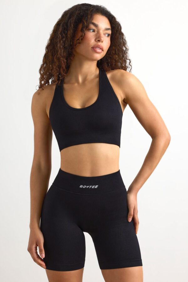 FlexiRib Racerback Sports Bra in Black - Image 5