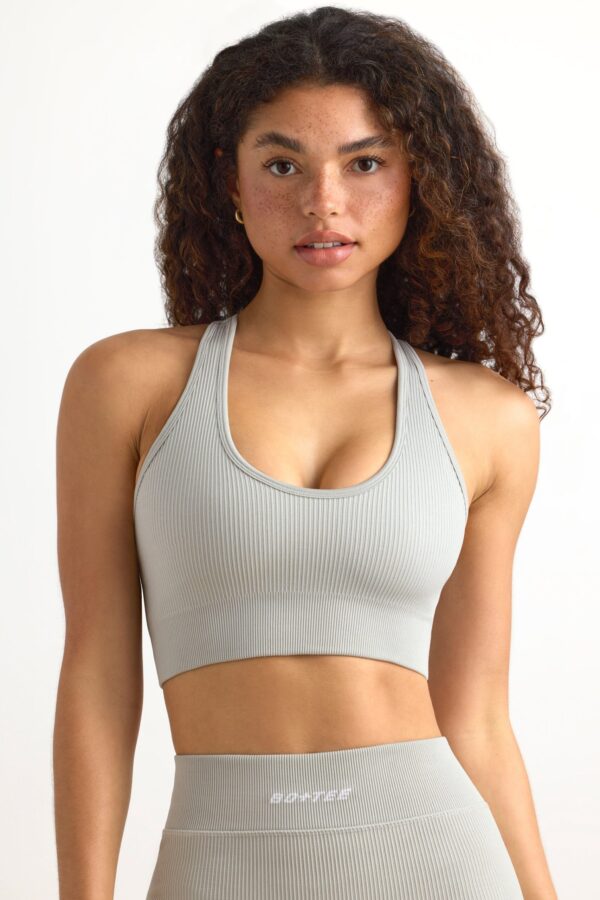 FlexiRib Racerback Sports Bra in Grey - Image 7
