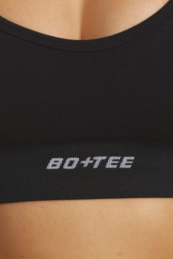 Plunge Neck Define Luxe Sports Bra in Black - Image 4