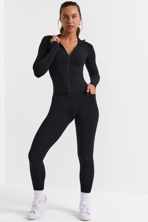 Full Length Leggings with Pockets in Black - Image 7
