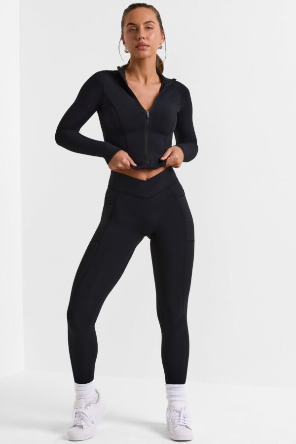 Full Length Leggings with Pockets in Black - Image 3