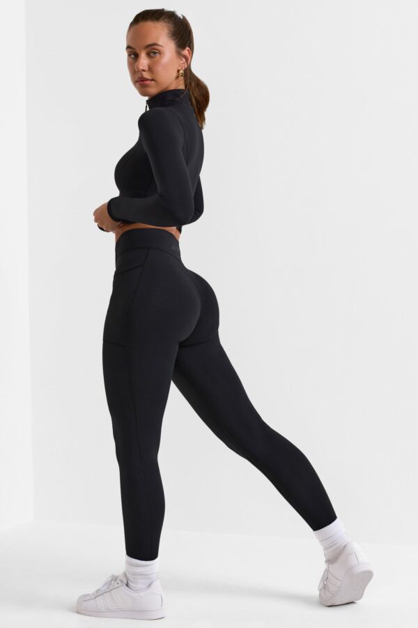 Full Length Leggings with Pockets in Black - Image 5