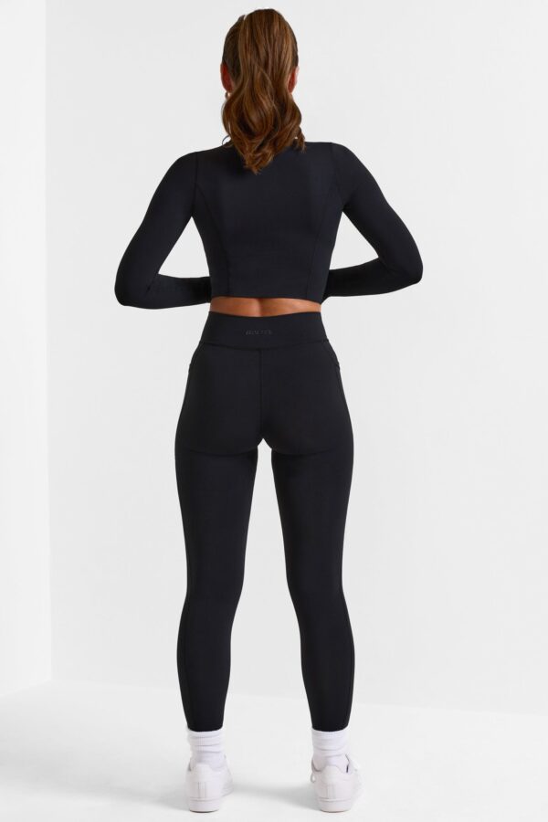 Full Length Leggings with Pockets in Black - Image 2