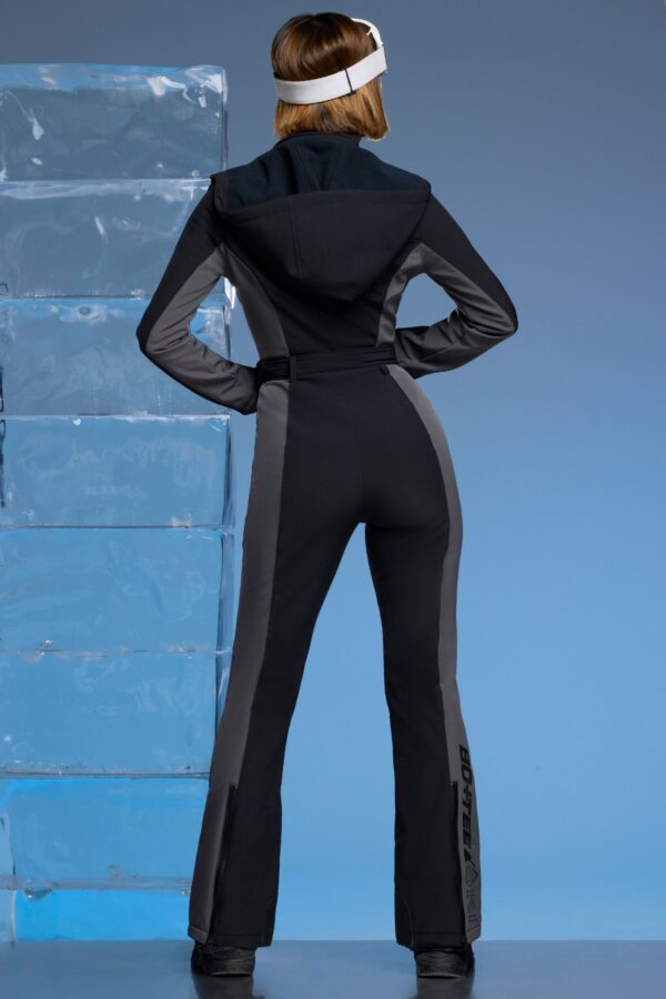 Fleece Lined Ski Suit in Black - Image 2