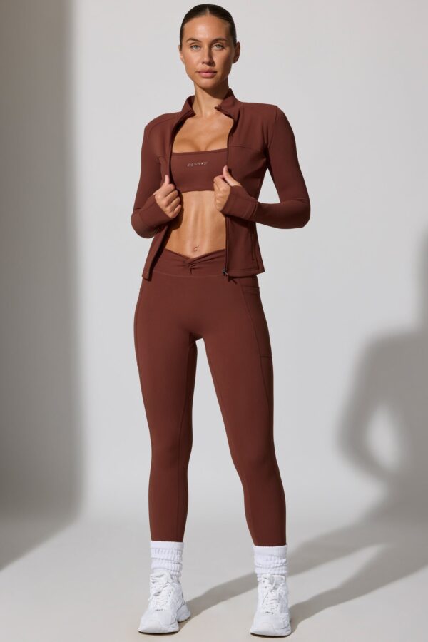Full Length Leggings with Pockets in Chocolate - Image 6
