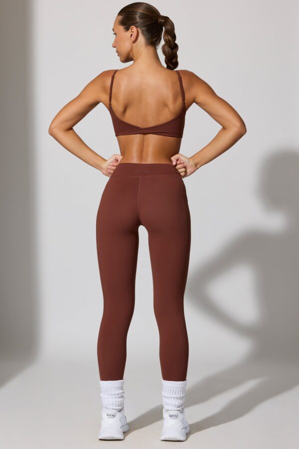 Full Length Leggings with Pockets in Chocolate - Image 2