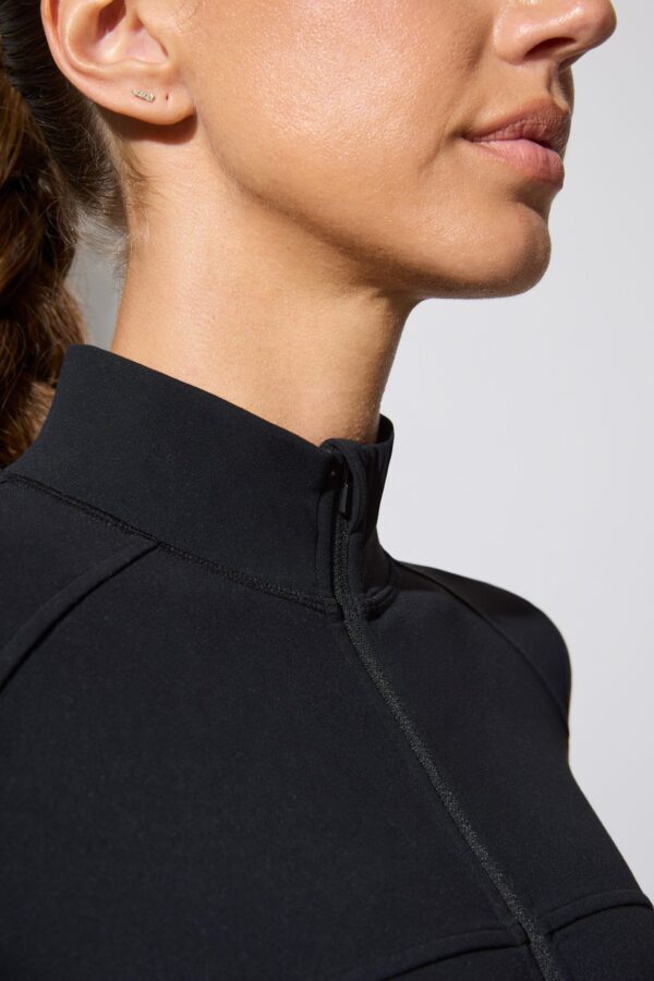 Long Sleeve Zip Up Jacket in Black - Image 8