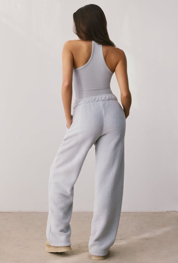Fleece Wide Leg Joggers in Fog - Image 2