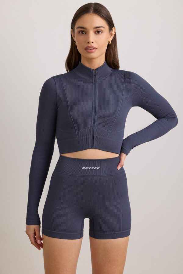 FlexiRib Cropped Jacket in Slate - Image 7