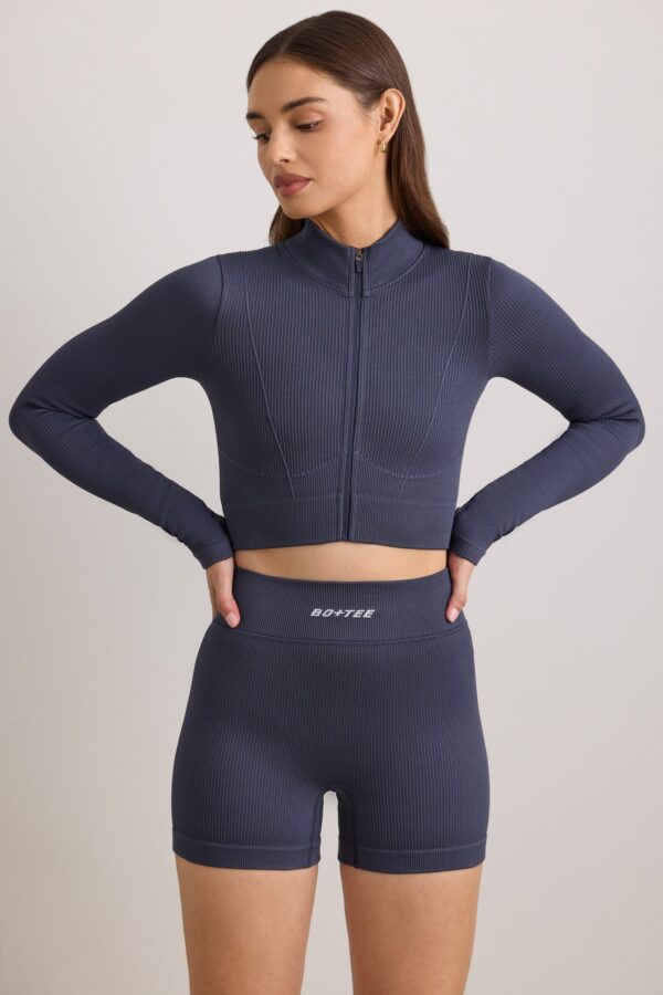 FlexiRib Cropped Jacket in Slate - Image 8