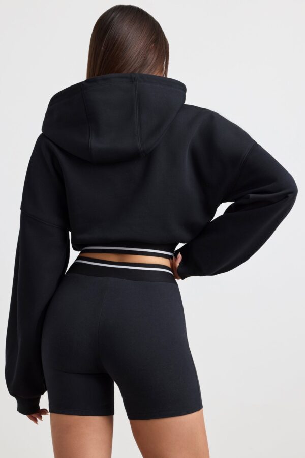 High-Waist Mini Shorts in Black - Image 2
