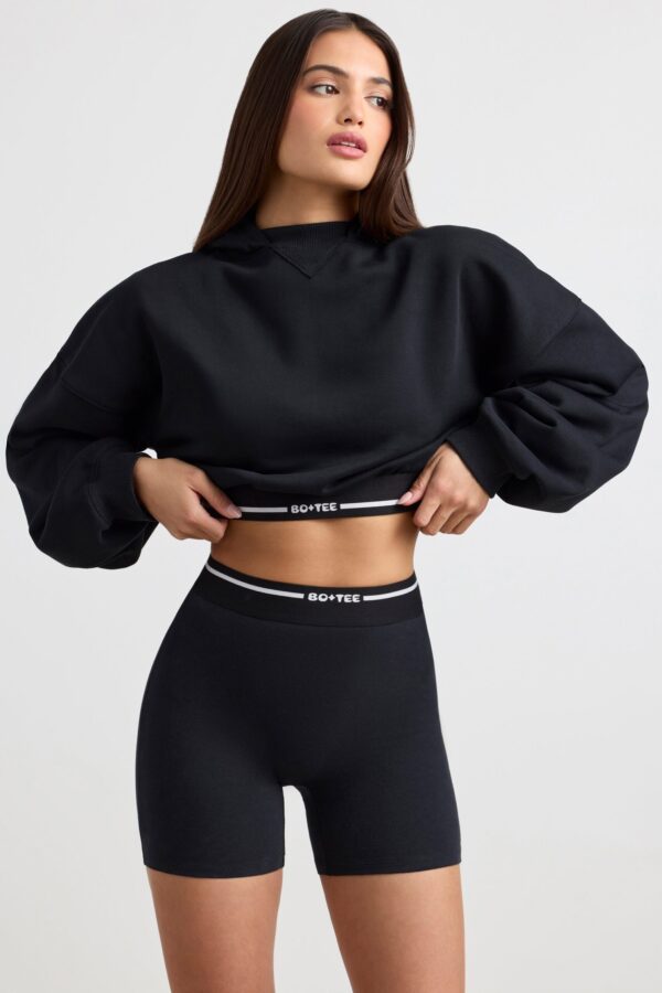 High-Waist Mini Shorts in Black - Image 8