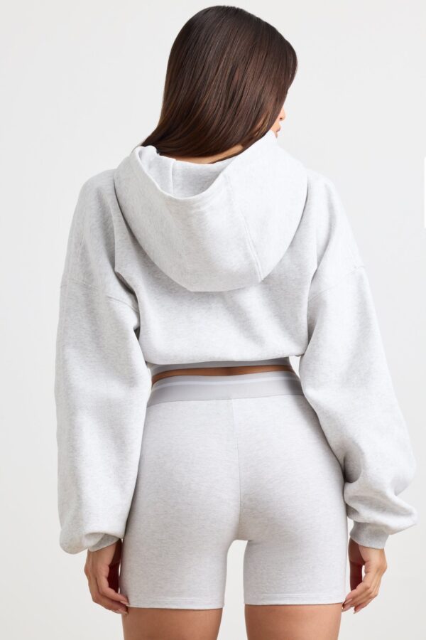 High-Waist Mini Shorts in Grey Marl - Image 2