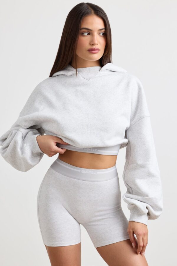 High-Waist Mini Shorts in Grey Marl - Image 6