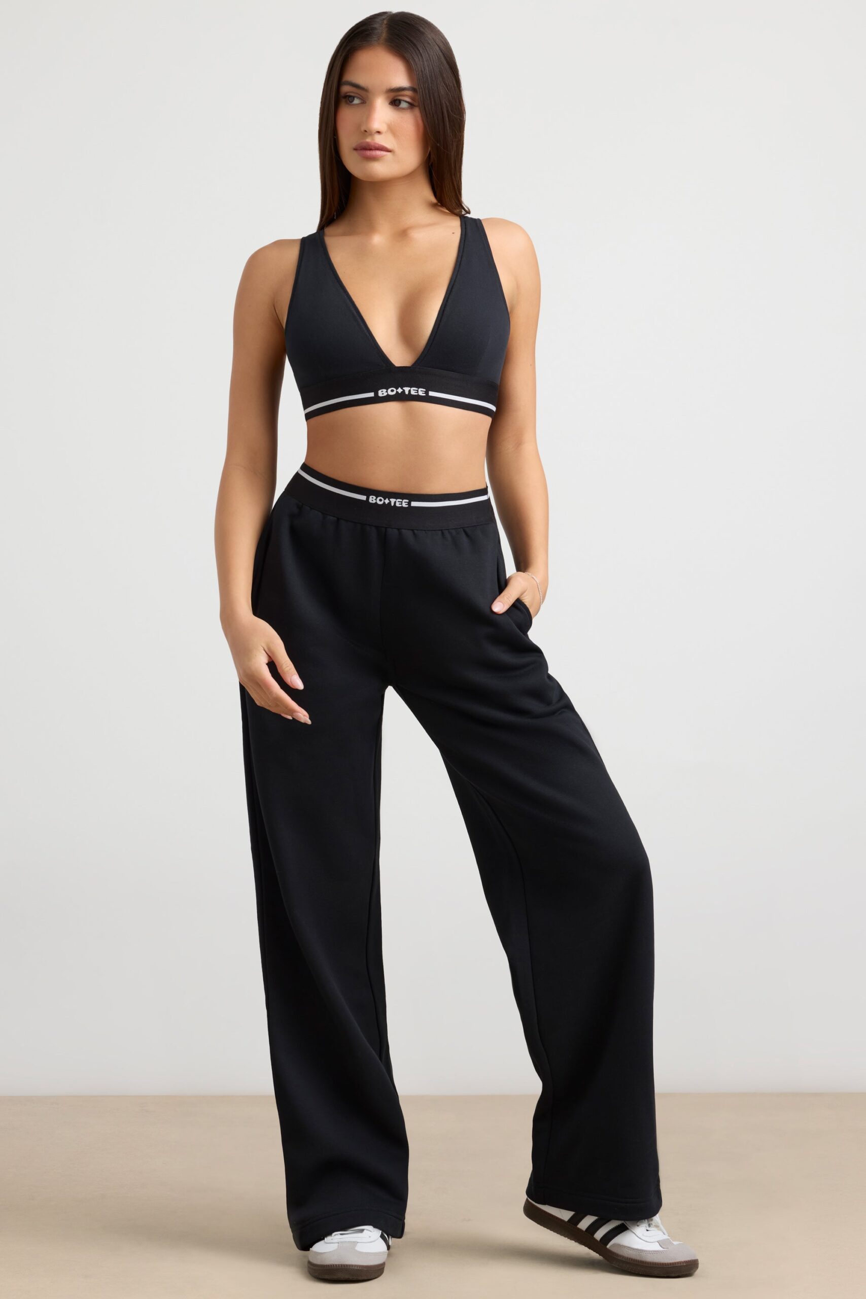 High-Waist Straight-Leg Joggers in Black - Image 7