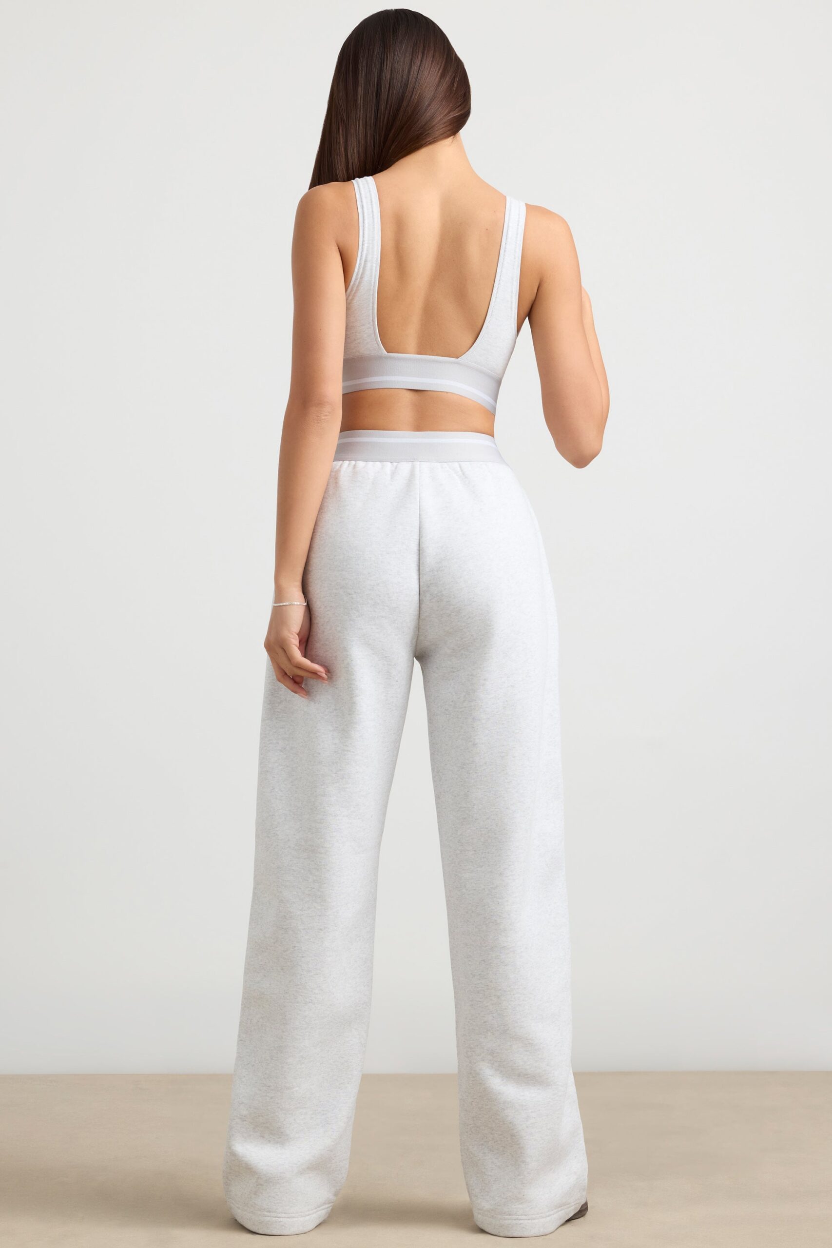 High-Waist Straight-Leg Joggers in Grey Marl - Image 2