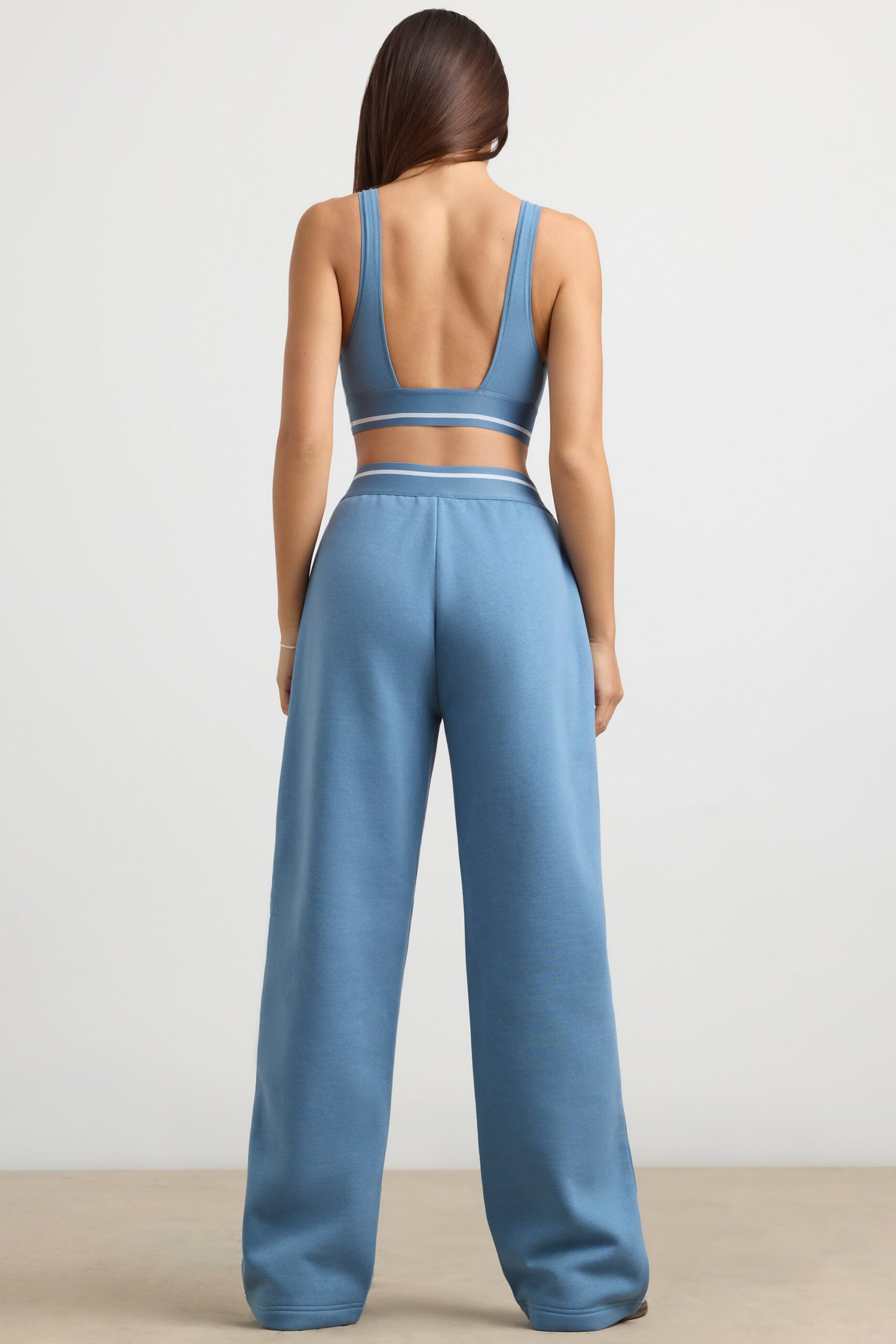 Petite High-Waist Straight-Leg Joggers in Steel Blue - Image 2