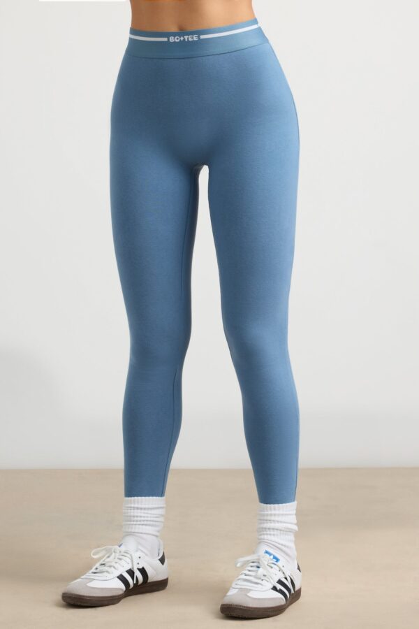 High-Waist Leggings in Steel Blue - Image 4