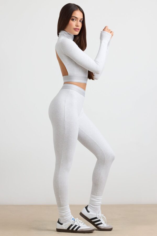 High-Waist Leggings in Grey Marl - Image 3
