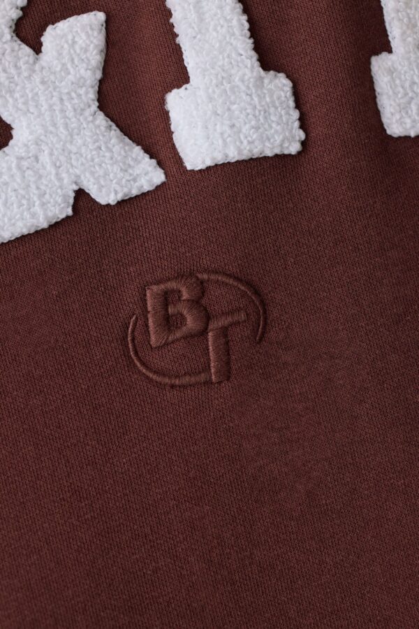 Oversized Crew Neck Sweatshirt in Mahogany - Image 4