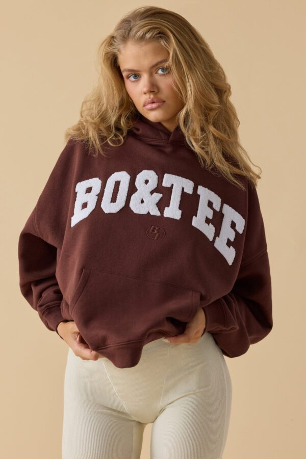 Oversized Hooded Sweatshirt in Mahogany - Image 5