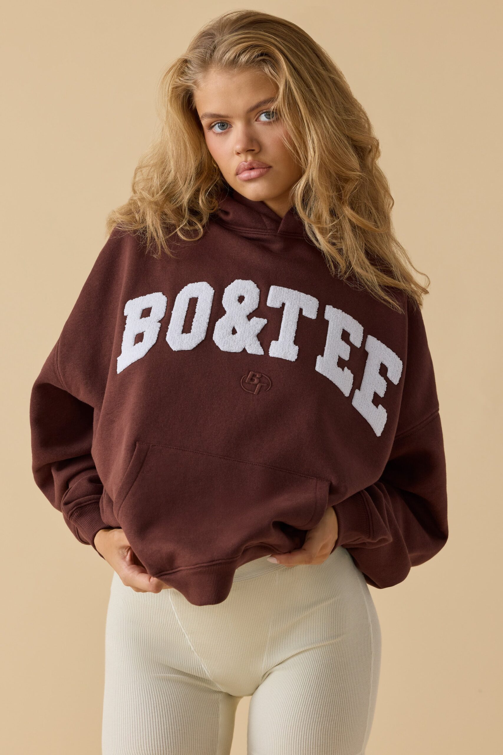 Oversized Hooded Sweatshirt in Mahogany - Image 5