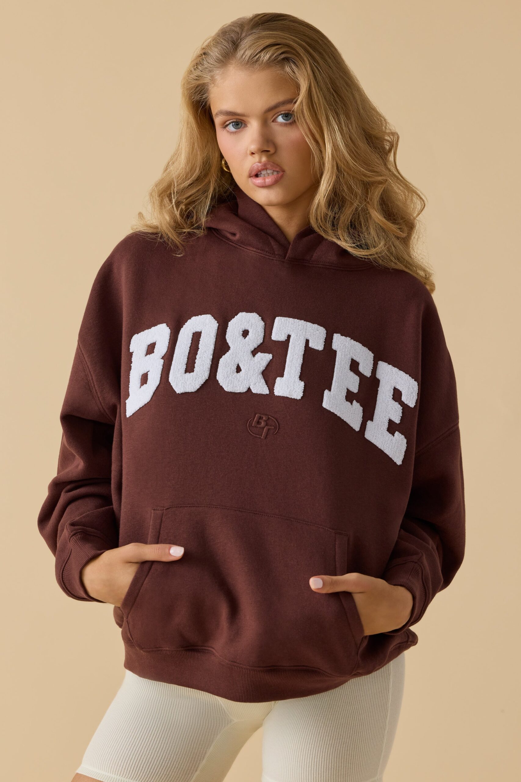 Oversized Hooded Sweatshirt in Mahogany - Image 6