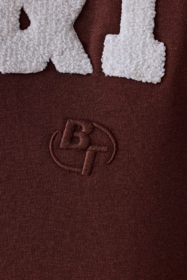 Oversized Hooded Sweatshirt in Mahogany - Image 4