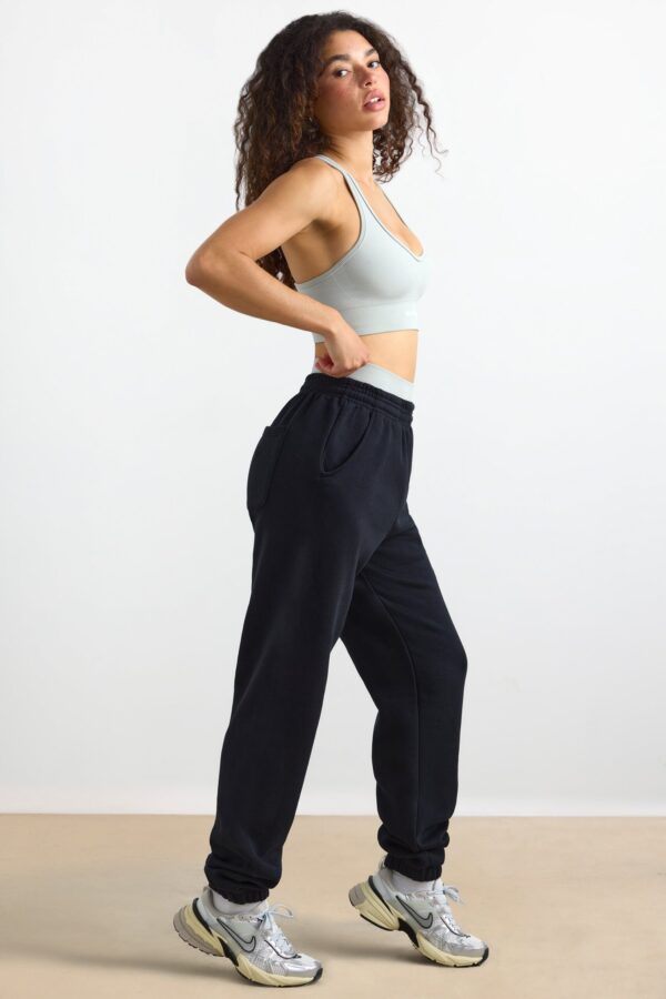 Mid-Rise Joggers in Black - Image 3