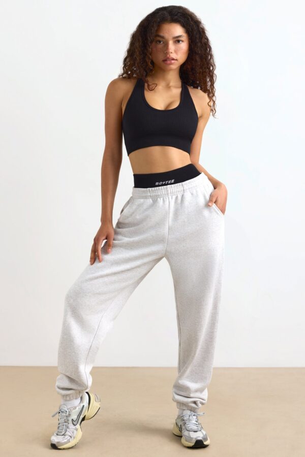 Mid-Rise Joggers in Heather Grey - Image 5