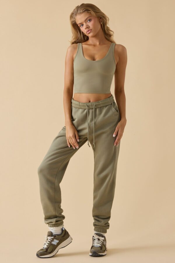 Mid-Rise Joggers in Soft Olive - Image 5