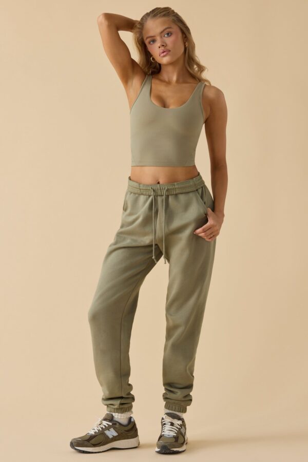 Mid-Rise Joggers in Soft Olive - Image 6