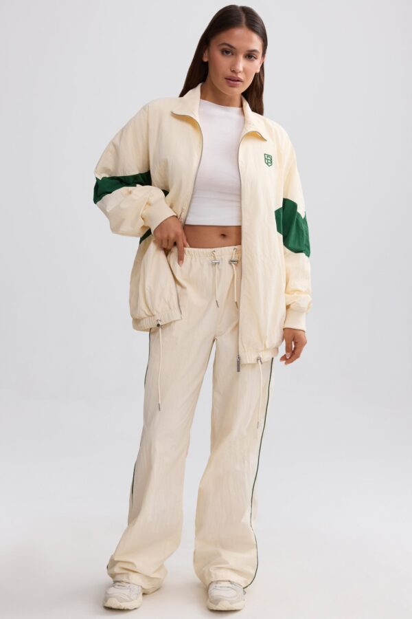 Oversized Colourblock Track Jacket in Marble - Image 7