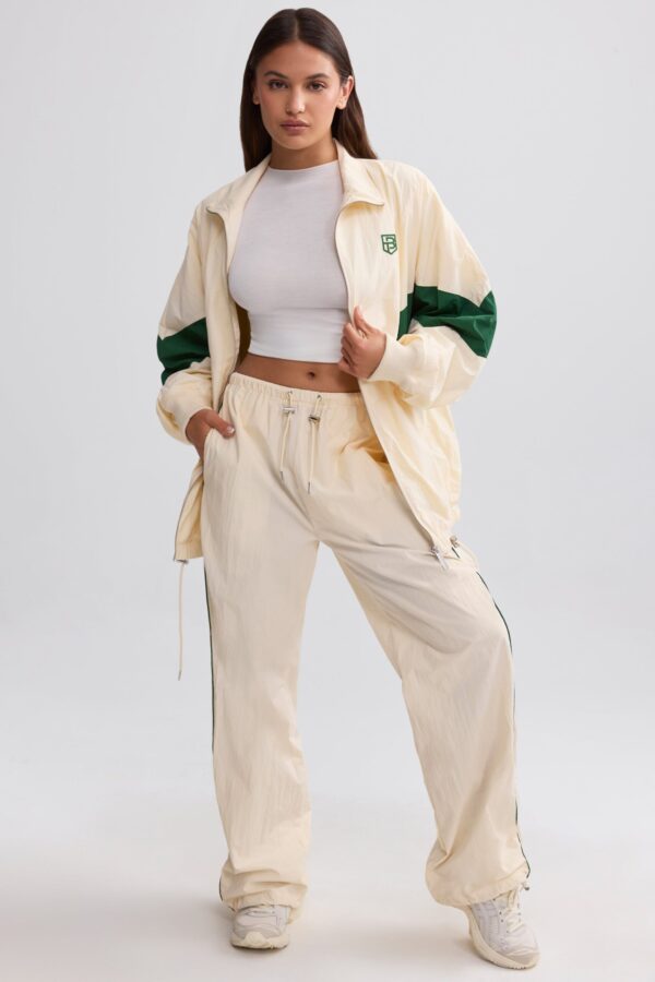Oversized Colourblock Track Jacket in Marble - Image 8