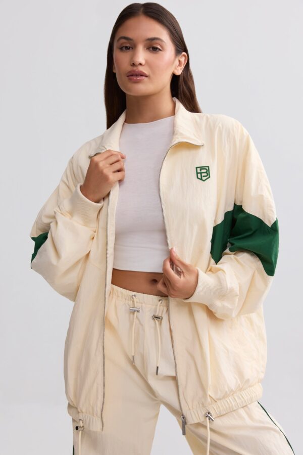 Oversized Colourblock Track Jacket in Marble - Image 9