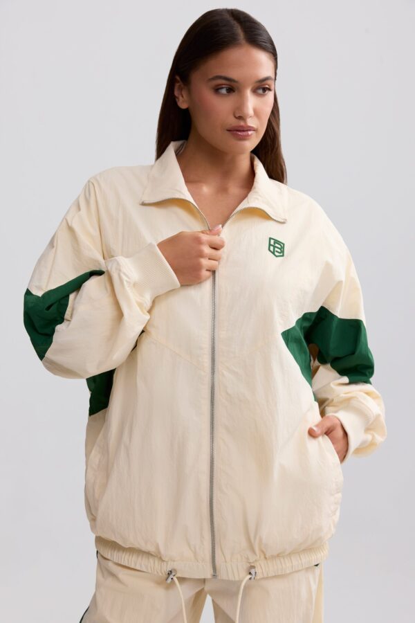 Oversized Colourblock Track Jacket in Marble - Image 6