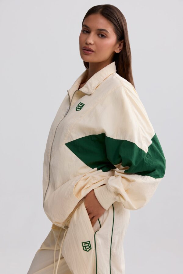 Oversized Colourblock Track Jacket in Marble - Image 3