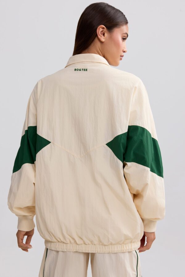 Oversized Colourblock Track Jacket in Marble - Image 2