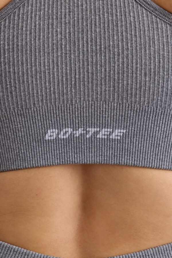 FlexiRib Wide Strap Sports Bra in Grey Melange - Image 5