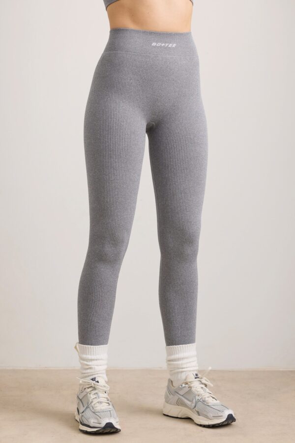 FlexiRib High Waist Leggings in Grey Melange - Image 5
