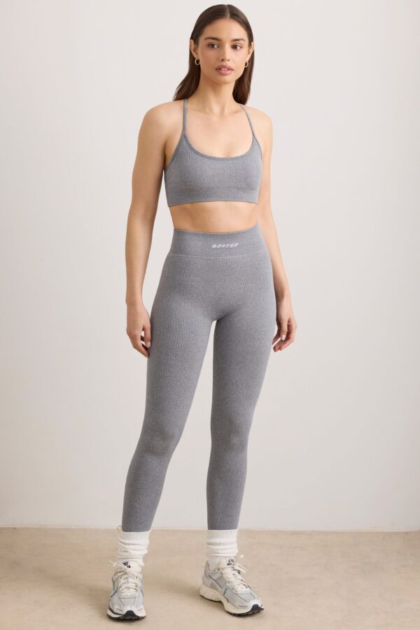 FlexiRib High Waist Leggings in Grey Melange - Image 8